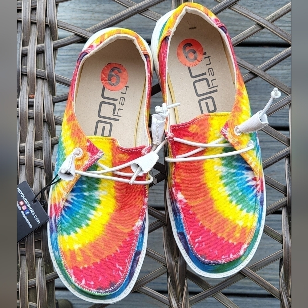 New Hey Dude Tie Dye Slip-On Shoes